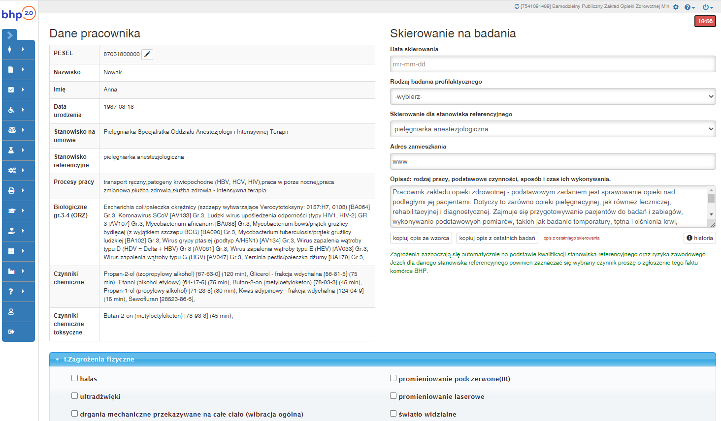 Skierowanie na badania lekarskie